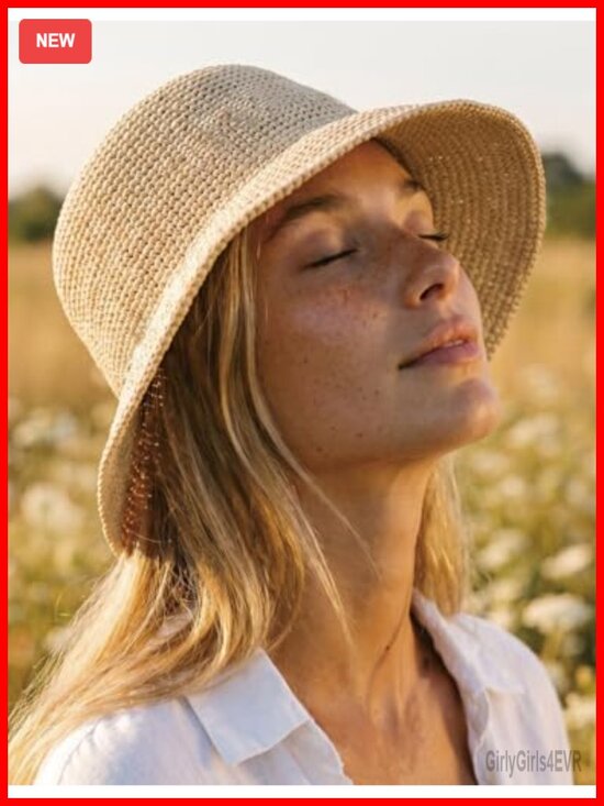 Handwoven Raffia Straw Bucket Hat UPF 50+ Foldable Travel Cap main image 6